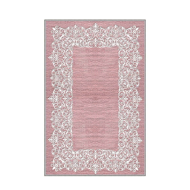 Tapis de couloir élégant 2,6 x 9,8 pi - 100% polyester, poils de 0,04 po | Pois antibactérien et antidérapant en feutre de PVC | Lavable à la machine, impression numérique 3D | Parfait pour les vestibules et les espaces de vie