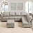 7-Piece Modern Upholstered Sectional Sofa-1327183570-1327183571