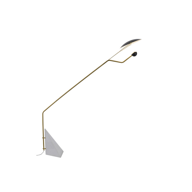 Modern 1 Light Black Aluminum Marble Base Floor Lamp