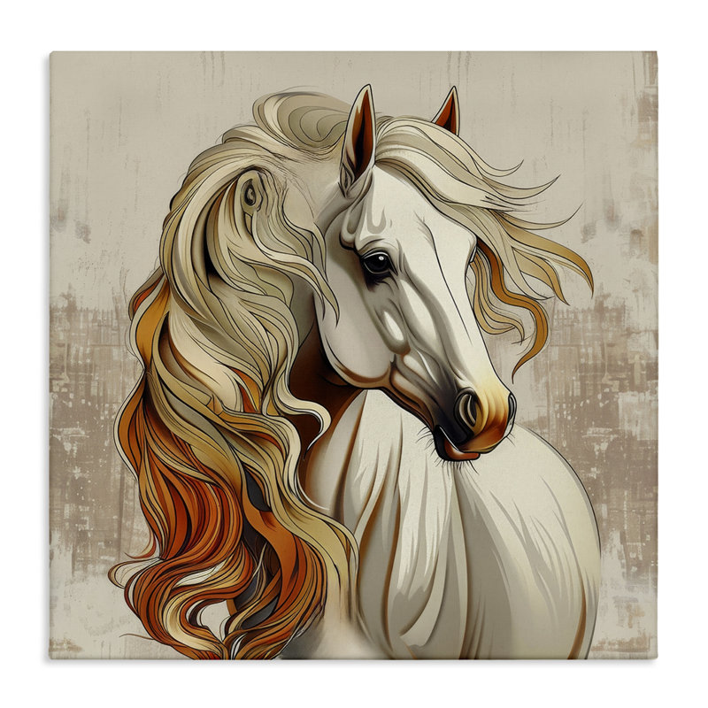 «Elegant Wavy Horse Crinière» par Lazar Studio, H 30 po x l 30 po