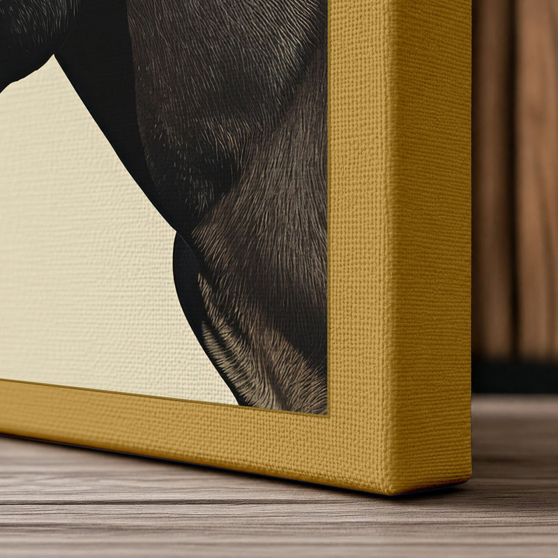 Donkey Study Boho - Wrapped Canvas, 24x16 - 61.0 x 40.6 cm, Ochre Border