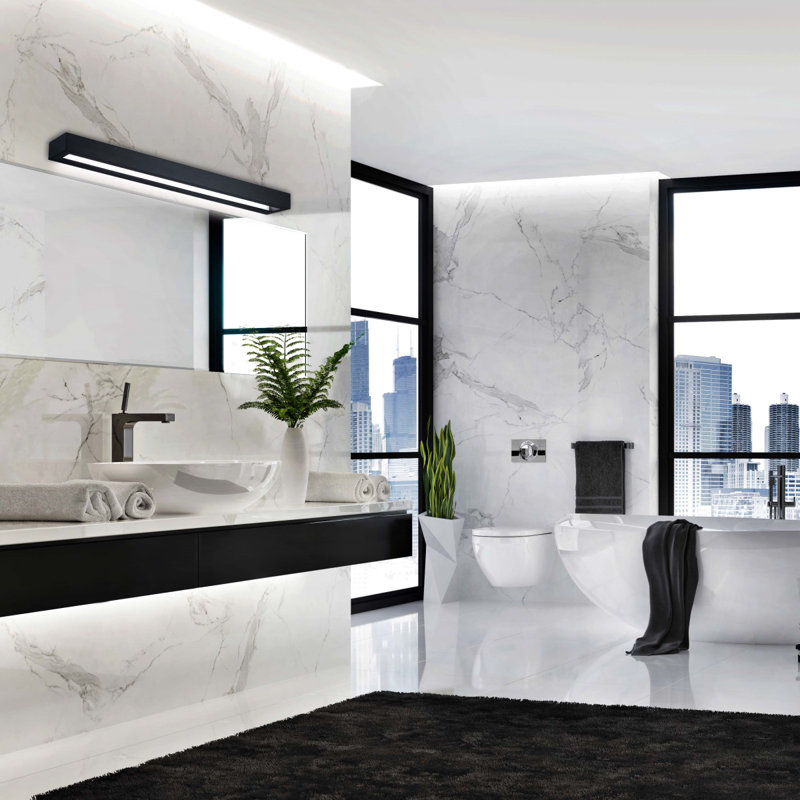 Black Dimmable LED Vanity Light with Open Design