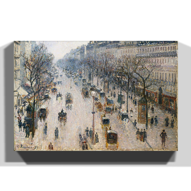 Boulevard Montmartre (2) by Camille Pissarro - Wrapped Canvas, 70cm H x 100cm W