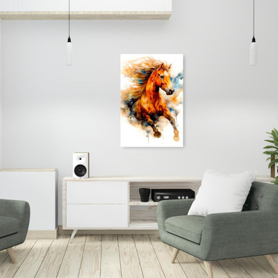 Wild Wild Watercolor Horse, impression d'art mural cheval contemporain