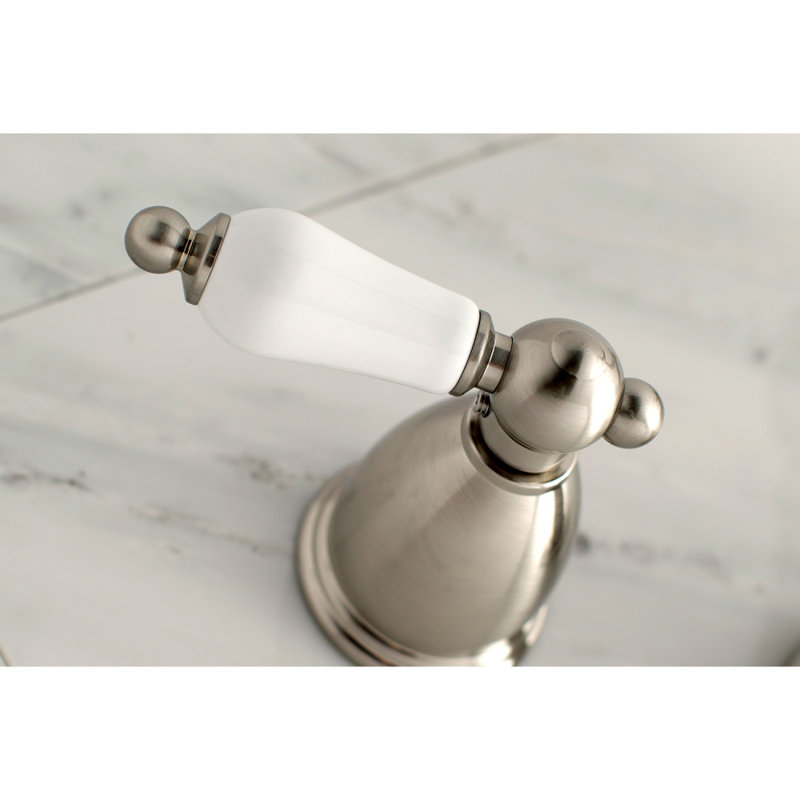Kingston Brass Heritage Two-Handle 3-Hole Wall Mount Roman Tub Faucet, Brushed Nickel