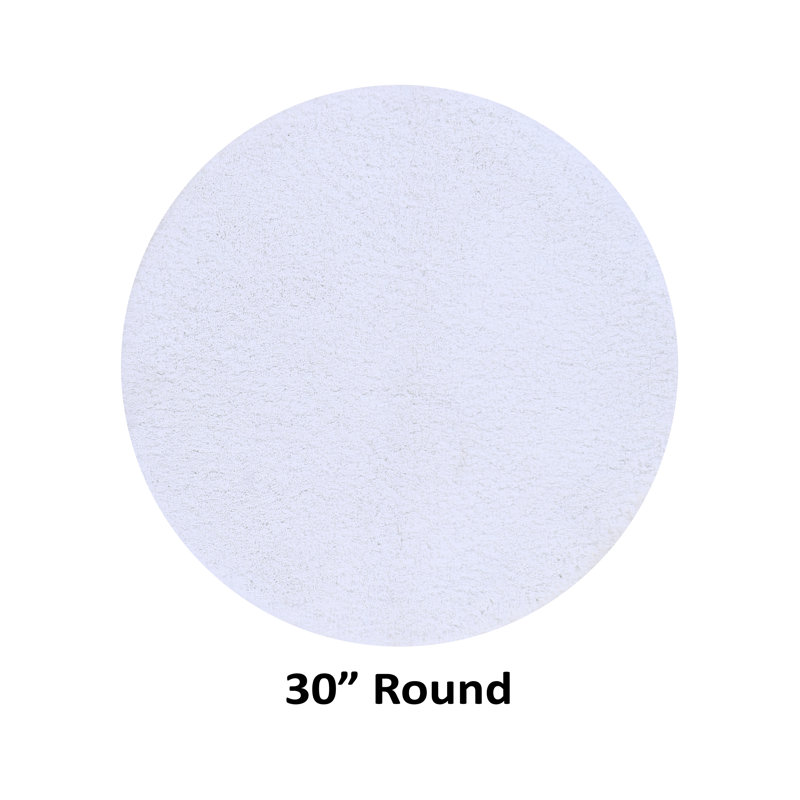 Tapis de salle de bain Micro, Blanc, Rond 30 po