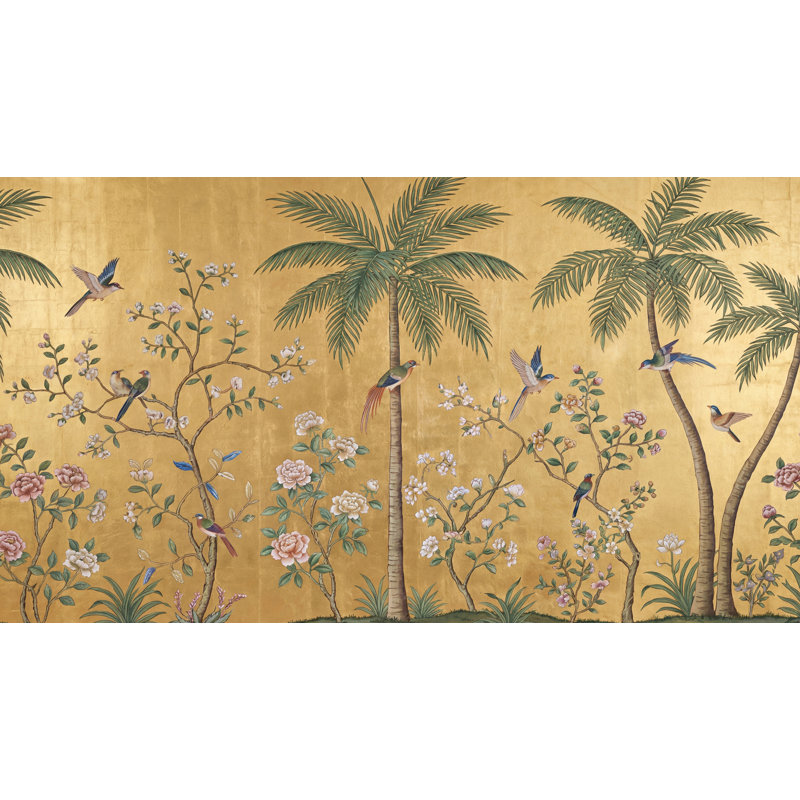 Papier peint palmiers tropicaux, Peler et coller, 200 po x 120 po