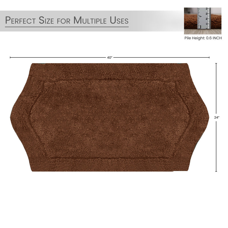 Tapis pour salle de bain Morissette, Chocolat, L 24 po x L 40 po