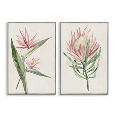 Ensemble de giclée encadrée 2 pièces Tropical Grace Botanicals, design par Hannah Dawson