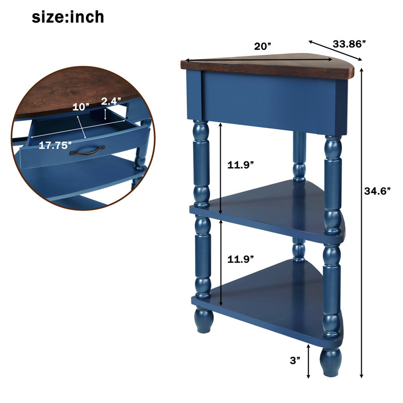 Versatile Small Triangle Corner Table with Sturdy Construction and Practical Design