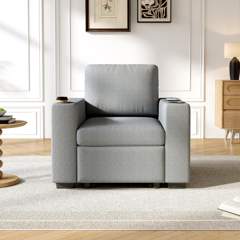 Canapé-lit simple 35,4 po, Gris