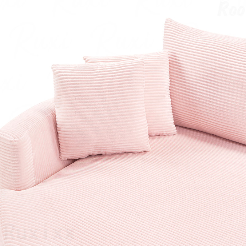 Canapé-lit surdimensionné double 102,3 po - siège très profond, ports USB, causeuse rembourrée, Rose