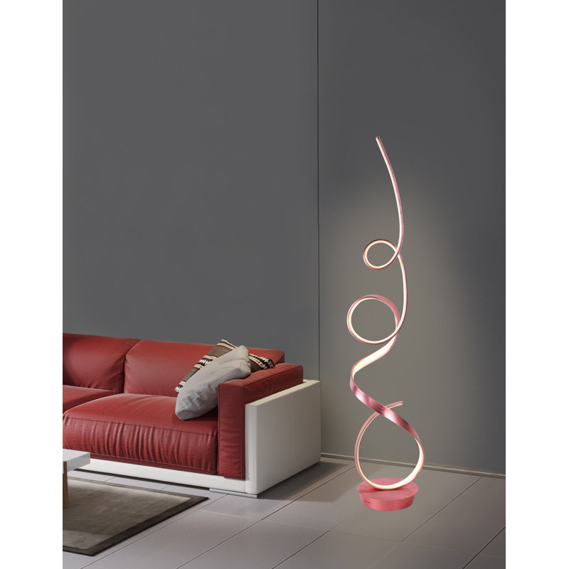  Lampe DEL sur pied 63 po, Cuivre rose
