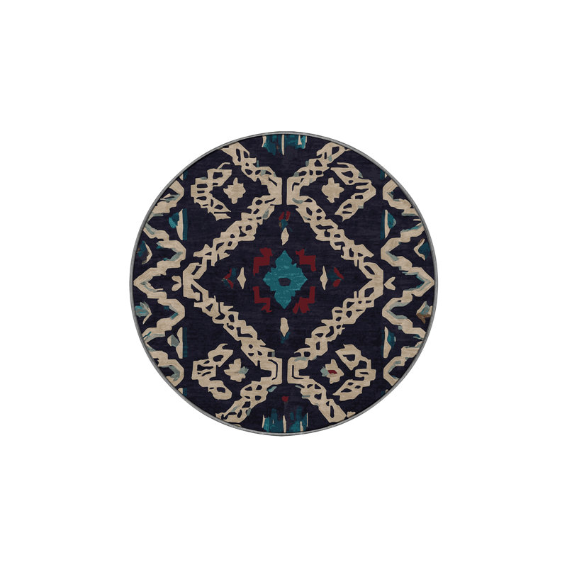 Machine Washable Purple Area Rug, Round 8'