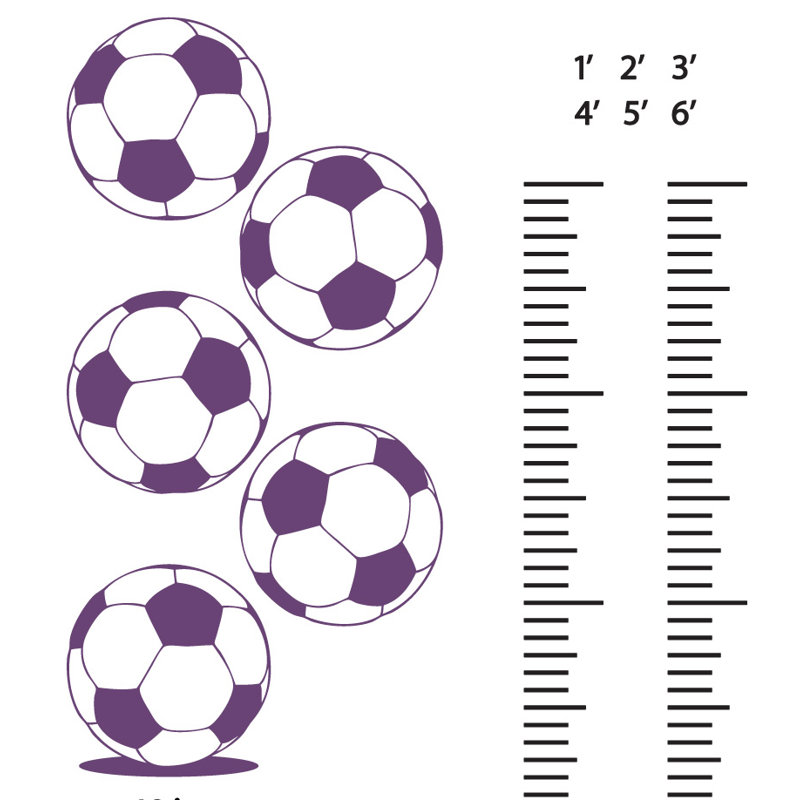 Décalcomanie murale graphique de croissance foot, Violet