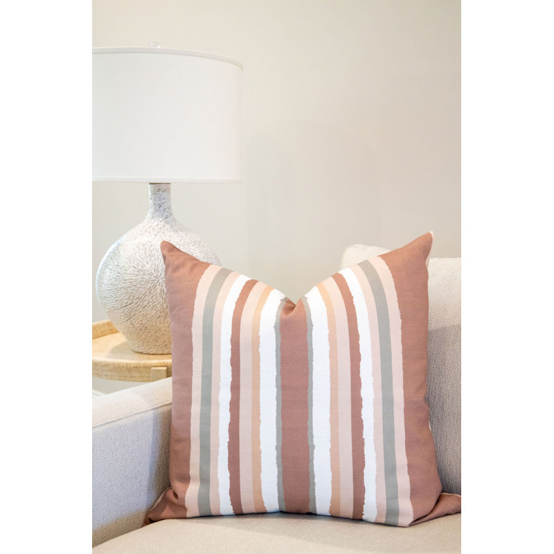Brother Stripe Square Pillow Cover & Insert, Cinammon Striped, 24"H x 24"W