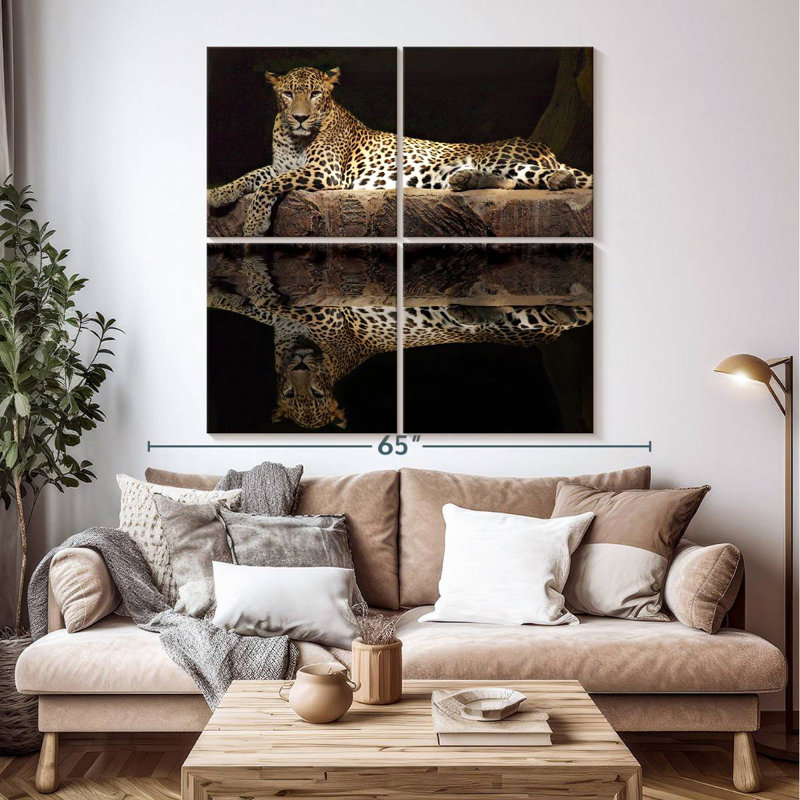 Leopard Water Reflection
