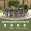  Garden Dining Set Powder-Coated Steel Outdoor Furniture Ensemble Patio