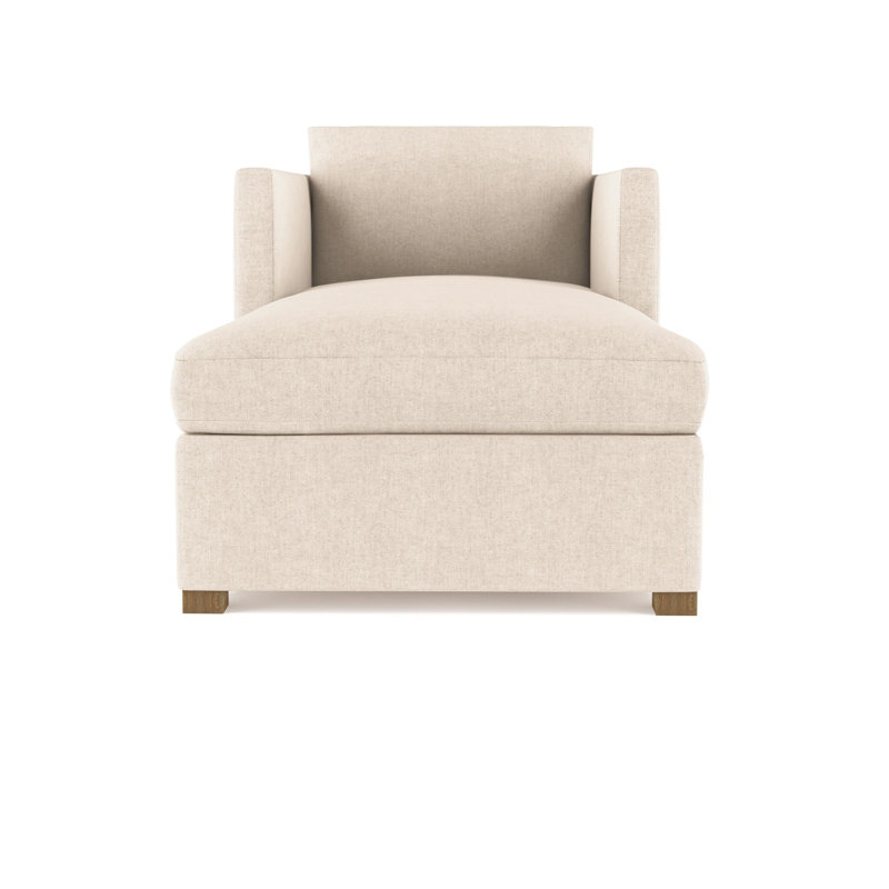 Chaise longue Madison, Velours moelleux huître, Patiné