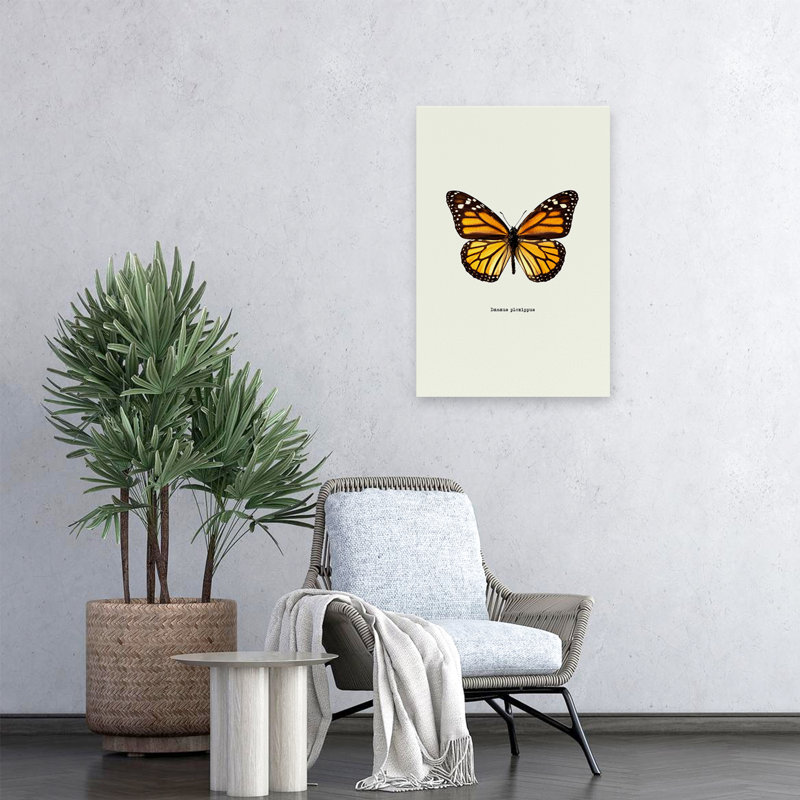 Papillon jaune - Art avec papillons, H 24 po x l 16 po