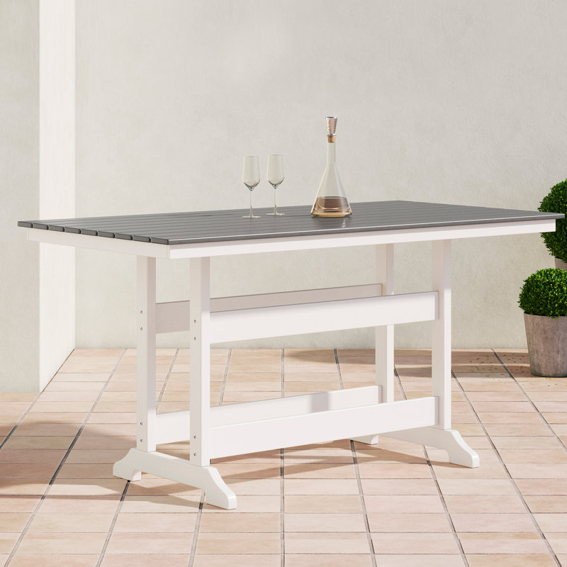 Table de bar Chrisann, Turquoise, Blanc