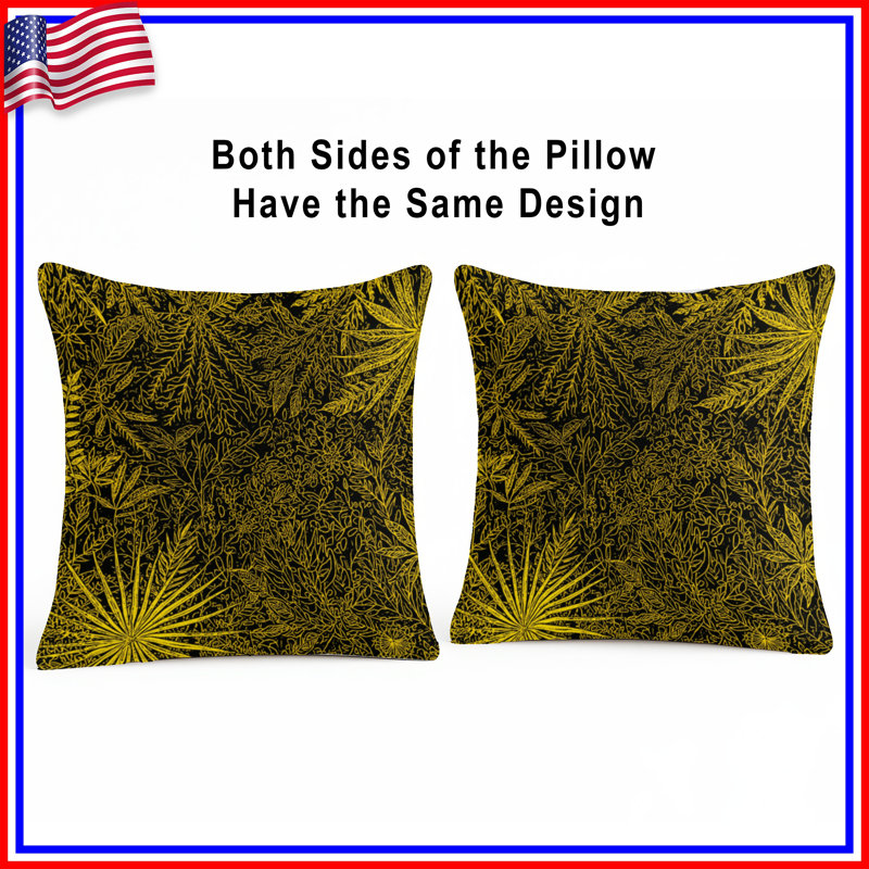 Coussins décoratifs jaunes Yellow Botanical Illustration, 26 po x 26 po