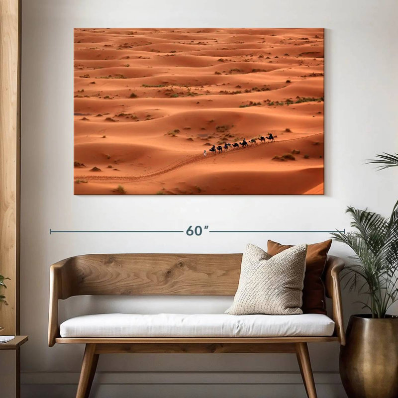 Caravane de chameaux dans le désert d'Alvord Sahara, H 34 po x l 51 po