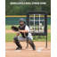 Filet de baseball, filet de 9 trous avec zone d'attaque, pichet de baseball ajustable à 5 hauteurs, équipement d'entraînement facile à installer avec 4 clous en forme de U et 4 sacs de sable