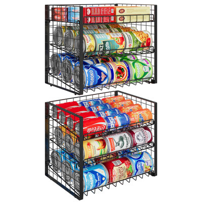 Stackable 6-Tier Can Organizer For Pantry, Adjustable Storage Rack Holds Up To 100 Cans, 2-Pack For Kitchen & Cupboard Organization