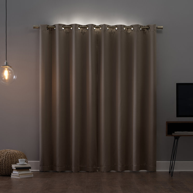 Burrier Wayfair Basics Blackout Grommet Curtain Panel, Stone, 54" W x 95" L