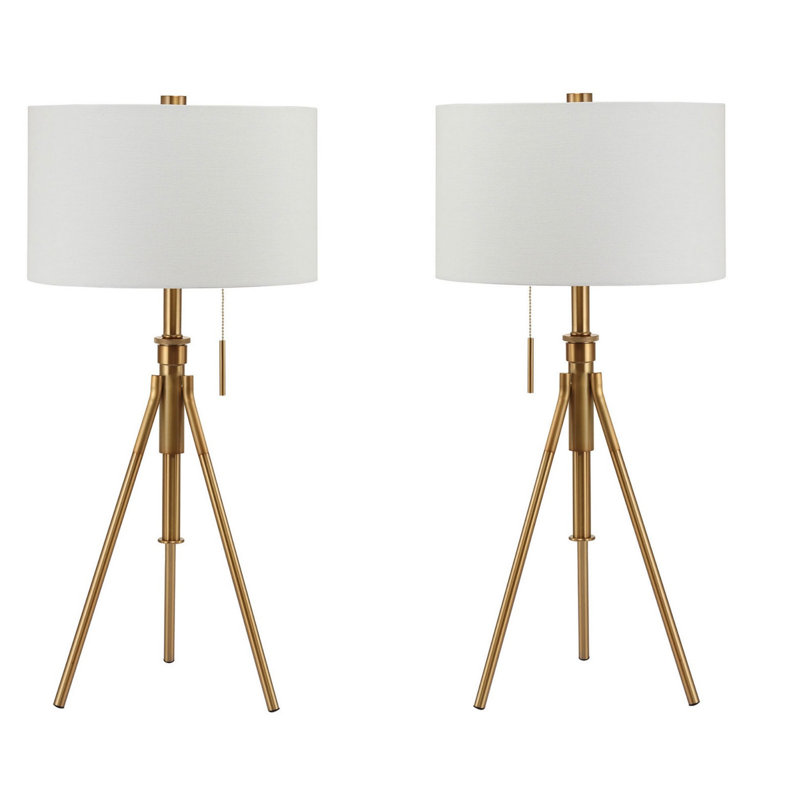 Lampe sur pied 1pc avec pieds en trépied dorés uniques 32 po