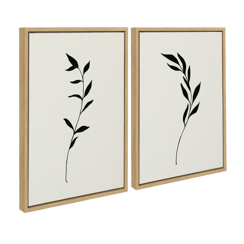  Sylvie, croquis botanique minimaliste no 1 BW et croquis botanique minimaliste, par Creative Bunch Studio, 18 x 24