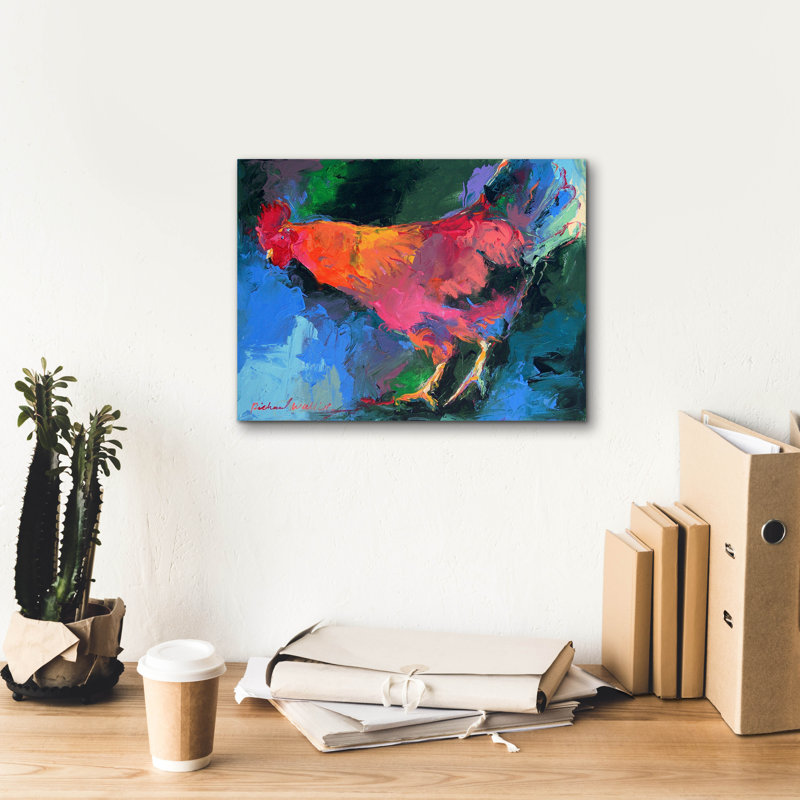 «Art Chicken» par Richard Wallich, art mural sur toile, H 12 po x l 16 po x P 0,75 po