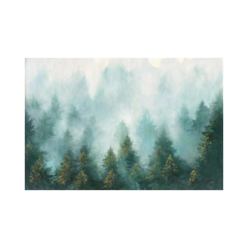 "Misty Forest" par Julia Purvis, reproduction d’art, Pas de tapis, Toile tendue, H 8 po x l 12 po x P 0,75 po