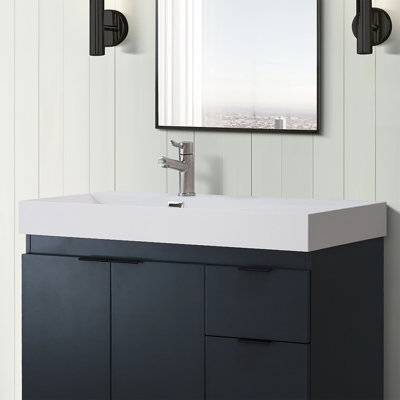39 in. Composite Granite Sink Top in Dark Grey