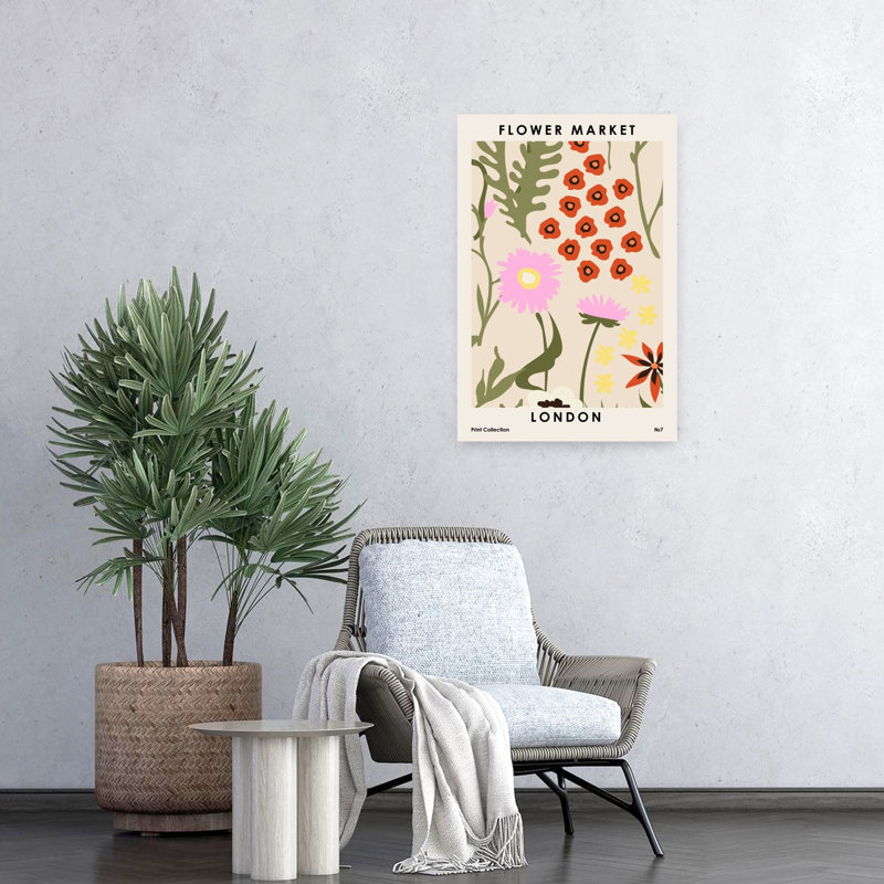 Art contemporain, art floral, H 24 po x l 16 po