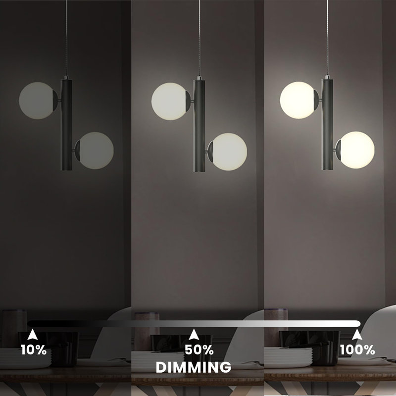 Luminaire suspendu linéaire moderne à 2 lumières à DEL