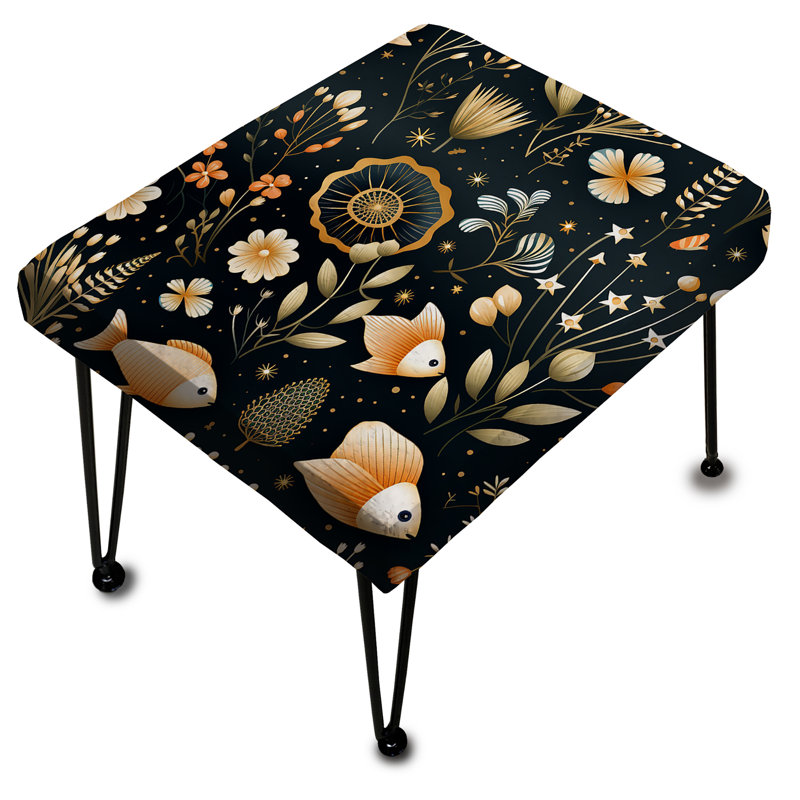 Seaside Sealife Symphony Coastal Pattern - Coastal Rectangle Ottoman