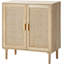 Buffet naturel avec tablettes réglables et esthétique rétro, 31,5 pouces, pour le couloir, le rangement ou d'autres pièces