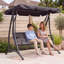 3 Person Metal Hanging Porch Swing and Canopy