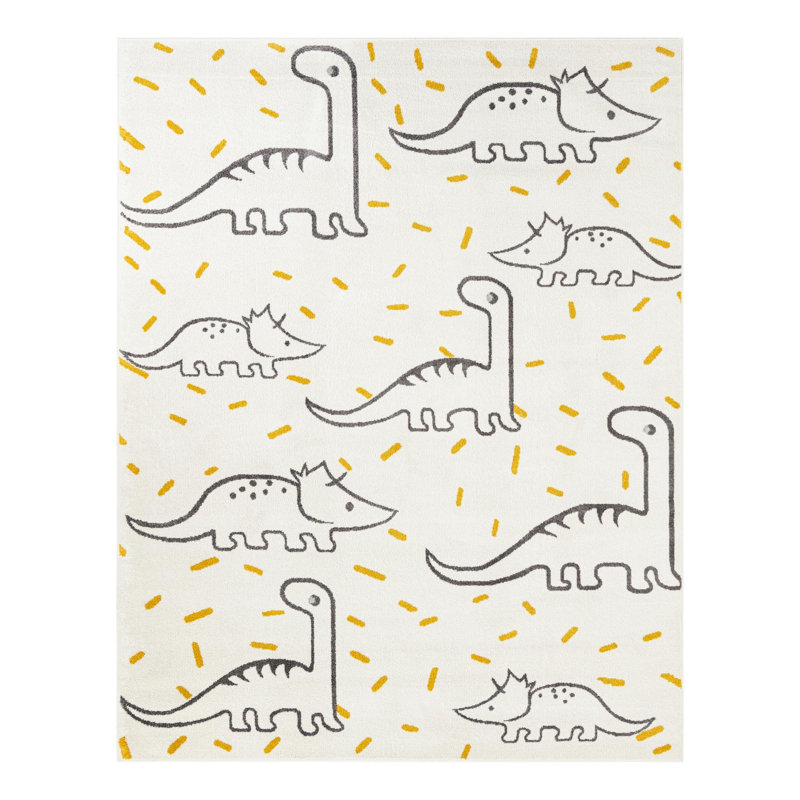 Tapis pour enfant Unique Loom Dinosaur Whimsy, Rectangle 7 pi 10 po x 10 pi