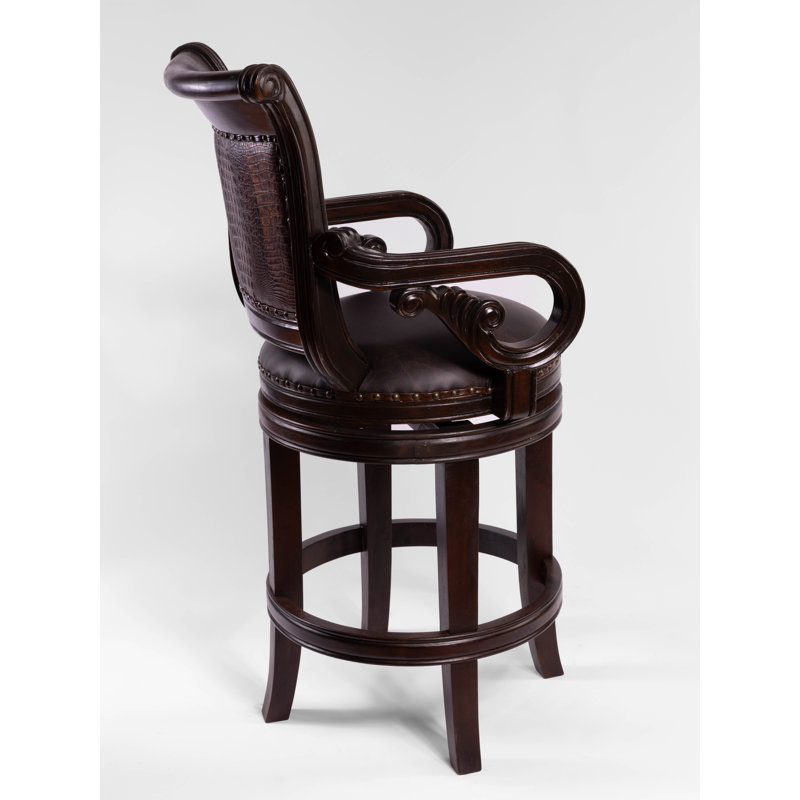 Bethany Swivel Bar & Counter Stool, Dark Walnut, Counter Stool (26” Seat Height)