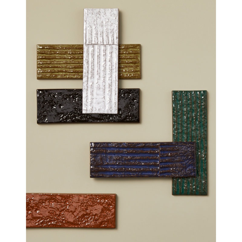 Chamotte Quadra 3"x9", Blue