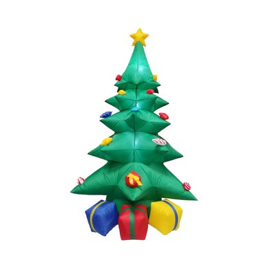 8 Foot Tall Lighted Christmas Inflatable Christmas Tree with Multicolor Gift Boxes and Star Topper Indoor / Outdoor Holiday Blow Up Yard Garden Decora -  Hashtag Home, THLA2684 39716745