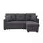 Canapé modulaire 76,5 po en mélange de lin avec lit escamotable et rangement pour chaise longue-178183296