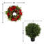 26" Holiday Wreath with Two UV Rated Boxwood Topiary Drop-Ins