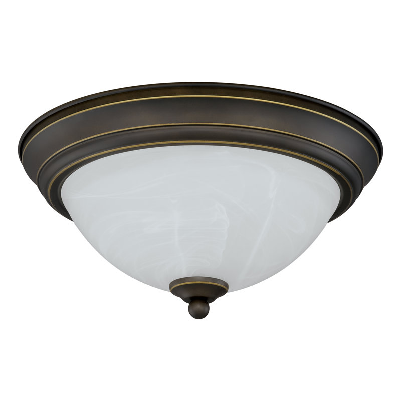 Humayraa Glass LED Flush Mount, Vintage Bronze