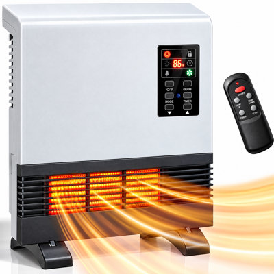 Airo Comfort 1500-Watt Wall Mounted or Floor Portable Space Heater Infrared Quartz, Timer, Thermostat, Overheat Protection, ETL certificate