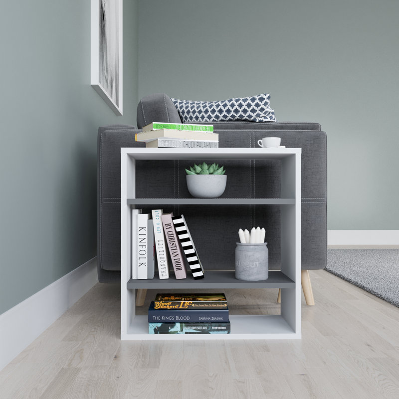 Najlaa End Table, White/Anthracite