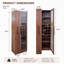 Armoire de rangement Farmhouse avec portes en verre - Organisateur de garde-manger coulissant à 5 niveaux